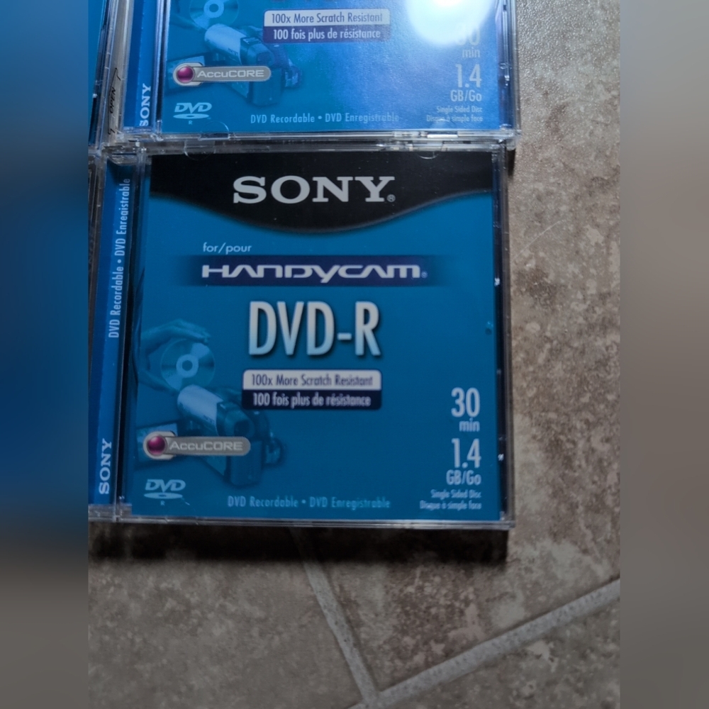 5 Brand NEW Sony Handycam DVD-R 1.4GB 30min recordable Discs DMR30R1H SEALED NIB
